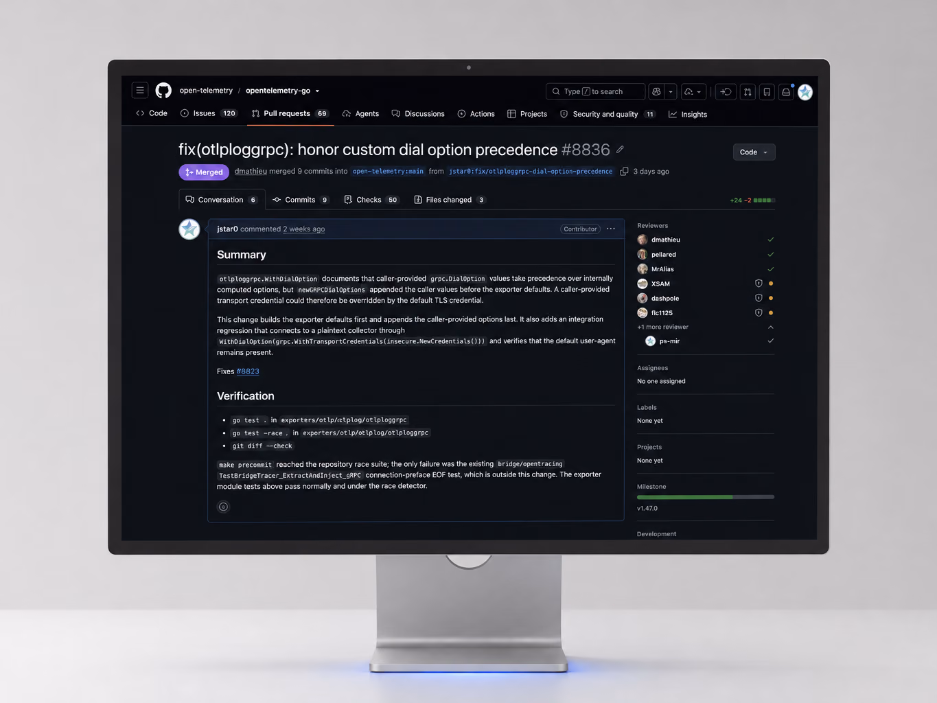 Merged pull request #8836 to open-telemetry/opentelemetry-go
